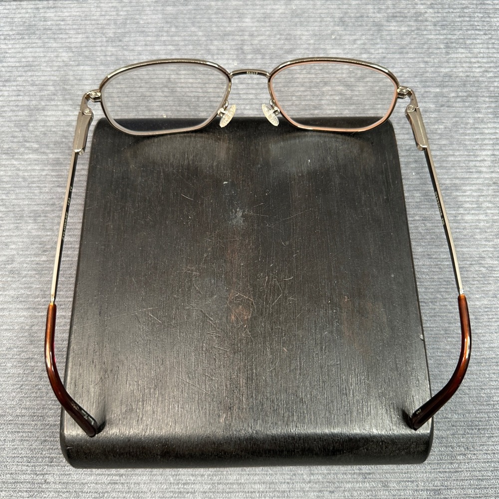 Stetson 230 Zyloware Gold Metal Rectangular Eyeglasses Frames 55-17-145 Y2k - Picture 9 of 15